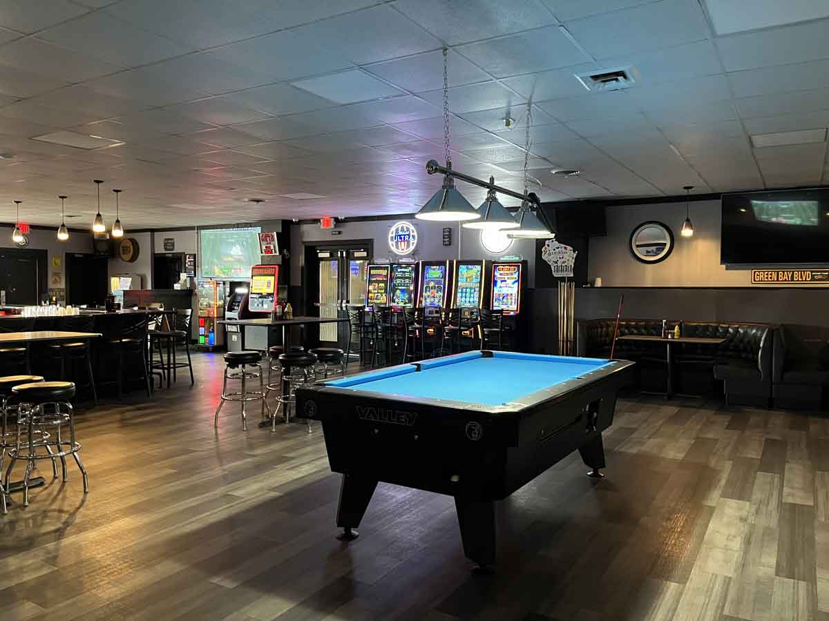 Pool table at Ryders Roadhouse in Wisconsin Rapids, WI